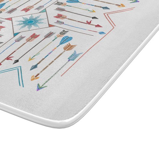 Boho Pfeile und Sun V11 Sq ID748 Schneidebrett (Ecke)