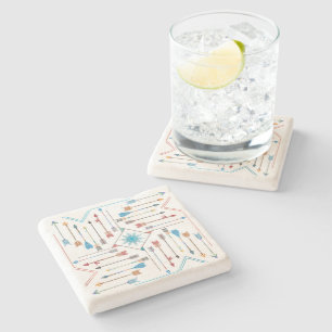 Boho Pfeile und Sun V11 Sq ID748 Steinuntersetzer