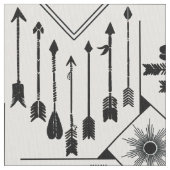 Boho Pfeile und Sun V12 Black ID748 Stoff (Nahaufnahme)