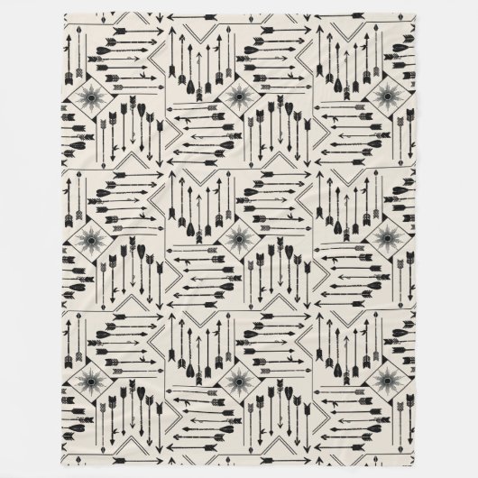 Boho Pfeile und Sun V12 ID748 Fleecedecke (Vorderseite)