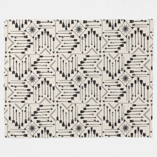 Boho Pfeile und Sun V12 ID748 Fleecedecke (Vorderseite (Horizontal))