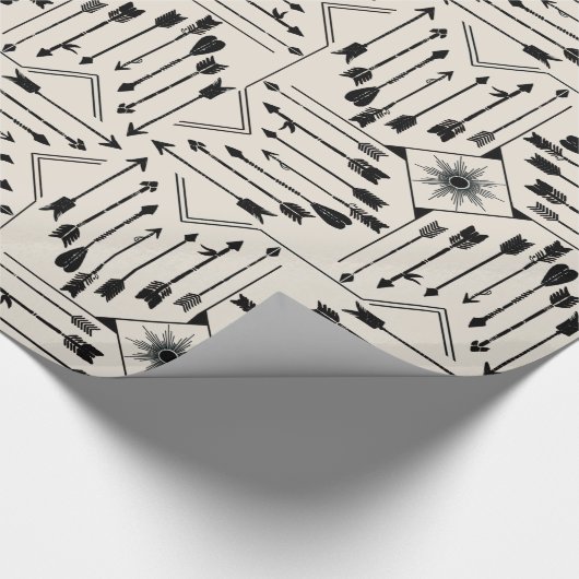 Boho Pfeile und Sun V12 ID748 Geschenkpapier (Ecke)