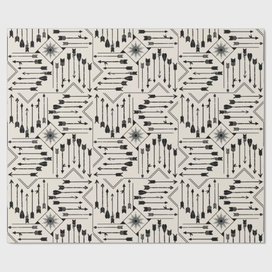 Boho Pfeile und Sun V12 ID748 Geschenkpapier (Flach)