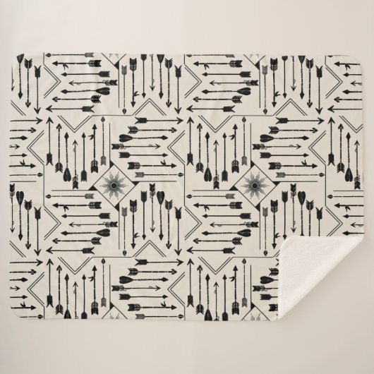 Boho Pfeile und Sun V12 ID748 Sherpadecke (Vorderseite (Horizontal))