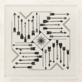 Boho Pfeile und Sun V12 Sq ID748 Glasuntersetzer (Vorderseite)