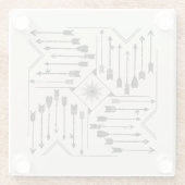 Boho Pfeile und Sun V12 Sq ID748 Glasuntersetzer (Rückseite)