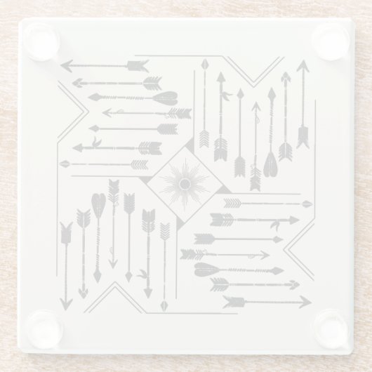 Boho Pfeile und Sun V12 Sq ID748 Glasuntersetzer (Rückseite)