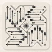 Boho Pfeile und Sun V12 Sq ID748 Rechteckiger Pappuntersetzer (Vorderseite)