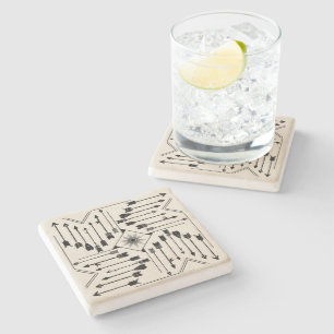 Boho Pfeile und Sun V12 Sq ID748 Steinuntersetzer