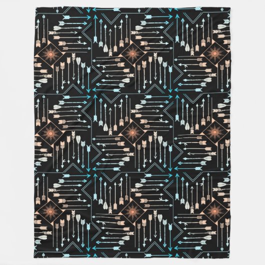 Boho Pfeile und Sun V1 ID748 Fleecedecke (Vorderseite)