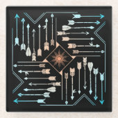 Boho Pfeile und Sun V1 ID748 Glasuntersetzer (Vorderseite)