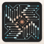 Boho Pfeile und Sun V1 ID748 Rechteckiger Pappuntersetzer (Vorderseite)