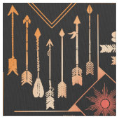 Boho Pfeile und Sun V2 Orange Black ID748 Stoff (Nahaufnahme)
