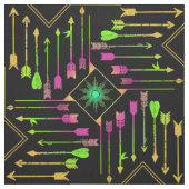 Boho Pfeile und Sun V3 Neon Black ID748 Stoff (Muster)