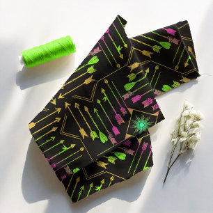 Boho Pfeile und Sun V3 Neon Black ID748 Stoff