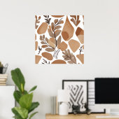 Boho Pferd Leaf Botanischer Kunststil Einfache Mod Poster (Heimbüro)