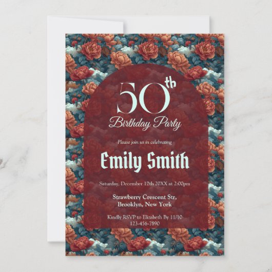 Boho-Pfingstrosen Floral Happy Birthday Einladung (Vorderseite)