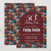 Boho-Pfingstrosen Floral Happy Birthday Einladung (Vorne/Hinten)