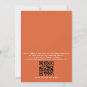 Boho-Pfirsich-Blumenkranz QR-Code Hochzeit Einladung (Rückseite)
