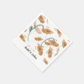 Boho-Pfirsich-Wildblumen- & Salbei-Grün-Hochzeit Serviette (Ecke)