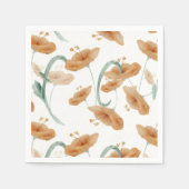 Boho Pfirsich Wildblumen & Salbei Grün Hochzeit Serviette (Vorderseite)