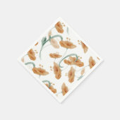 Boho Pfirsich Wildblumen & Salbei Grün Hochzeit Serviette (Ecke)