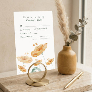 Boho-Pfirsich-Wildblumen- & Salbeigrüne Hochzeit RSVP Karte
