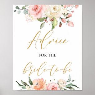 Boho pfirsichrosa Blumenempfehlung für das Brautsc Poster