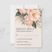 Boho pfirthy florale Sommer Hochzeit Frühjahr RSVP Karte (Vorderseite)