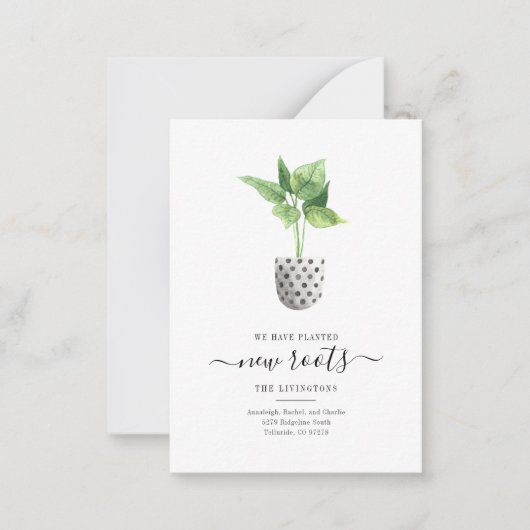 Boho Pflanze Änderung der Adressenverschiebung Ank Mitteilungskarte (Vorderseite)