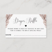 Boho Pflanze Heart Summer Baby Dusche Windel Raffl Begleitkarte (Vorderseite)