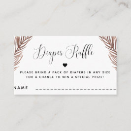 Boho Pflanze Heart Summer Baby Dusche Windel Raffl Begleitkarte