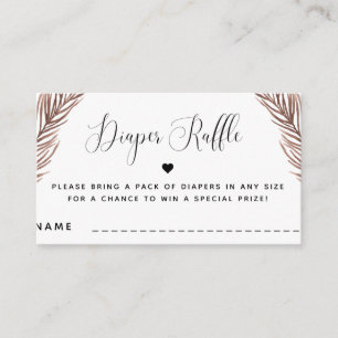 Boho Pflanze Heart Summer Baby Dusche Windel Raffl Begleitkarte