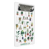 Boho Pflanze Lady Illustration Kunst Personalisier Mini Klemmbrett (Schrägansicht)