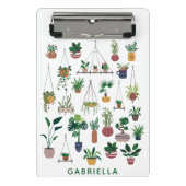 Boho Pflanze Lady Illustration Kunst Personalisier Mini Klemmbrett (Vorderseite)
