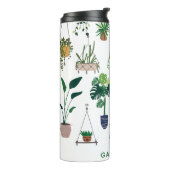 Boho Pflanze Lady Illustration Kunst Personalisier Thermosbecher (Nach links gedreht)