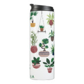 Boho Pflanze Lady Illustration Kunst Personalisier Thermosbecher (Nach rechts gedreht)