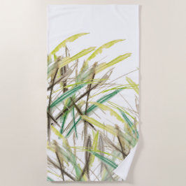 Boho Pflanze Wasserfarbe Handgestrichen Strandtuch