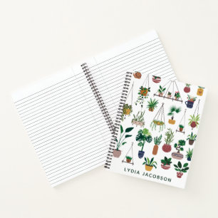Boho-Pflanzenlady-Illustration Personalisiertes No Notizblock