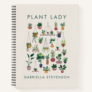 Boho-Pflanzenlady-Illustrationskunst Personalisier Notizblock