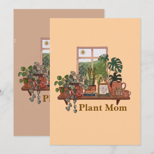 Boho-Pflanzenmutter Indoor-Garten Aquarell  Feiertagskarte