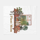 Boho-Pflanzenmutter-Wasserfarbe Innen Garten  Fleecedecke (Vorderseite (Horizontal))