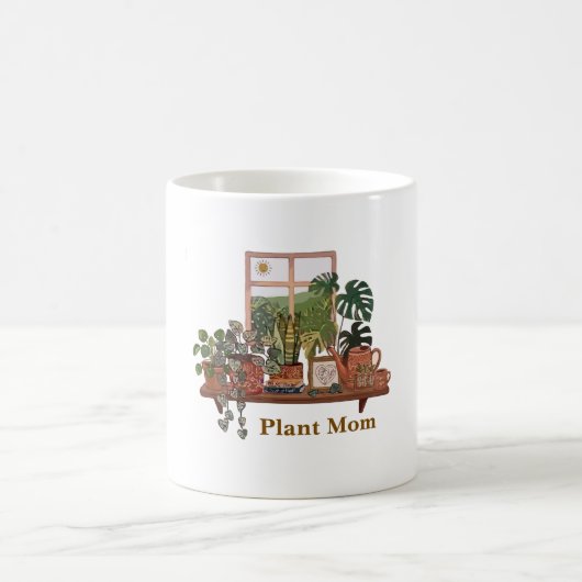 Boho-Pflanzenmutter-Wasserfarbe Innen Garten Kaffeetasse (Mittel)