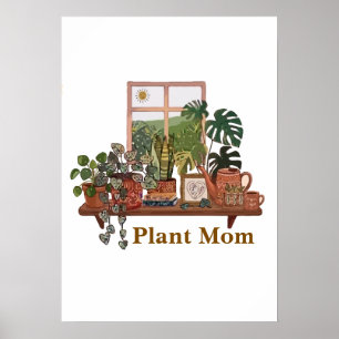 Boho-Pflanzenmutter-Wasserfarbe Innen Garten Poster