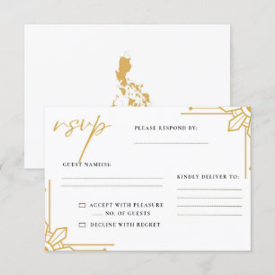 Boho Philippines Sun Wedding RSVP Card Filipino Karte