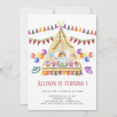 Boho Picnic Birthday Party Einladung (Vorderseite)