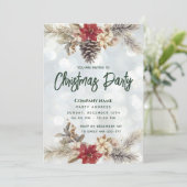 Boho Pine cone Filiale Weihnachtskonzern Party Einladung (Stehend Vorderseite)