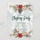 Boho Pine cone Filiale Weihnachtskonzern Party Einladung (Vorne/Hinten)