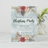 Boho Pine cone Filiale Weihnachtskonzern Party Einladung (Stehend Vorderseite)