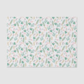 Boho Pine Needle Leaf Berries Weihnachtsmuster Seidenpapier (Vorderseite)